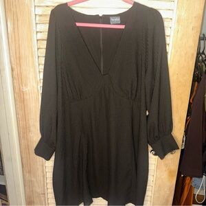 142 Arula Black Mini Dress with Long Sleeves- Size XL